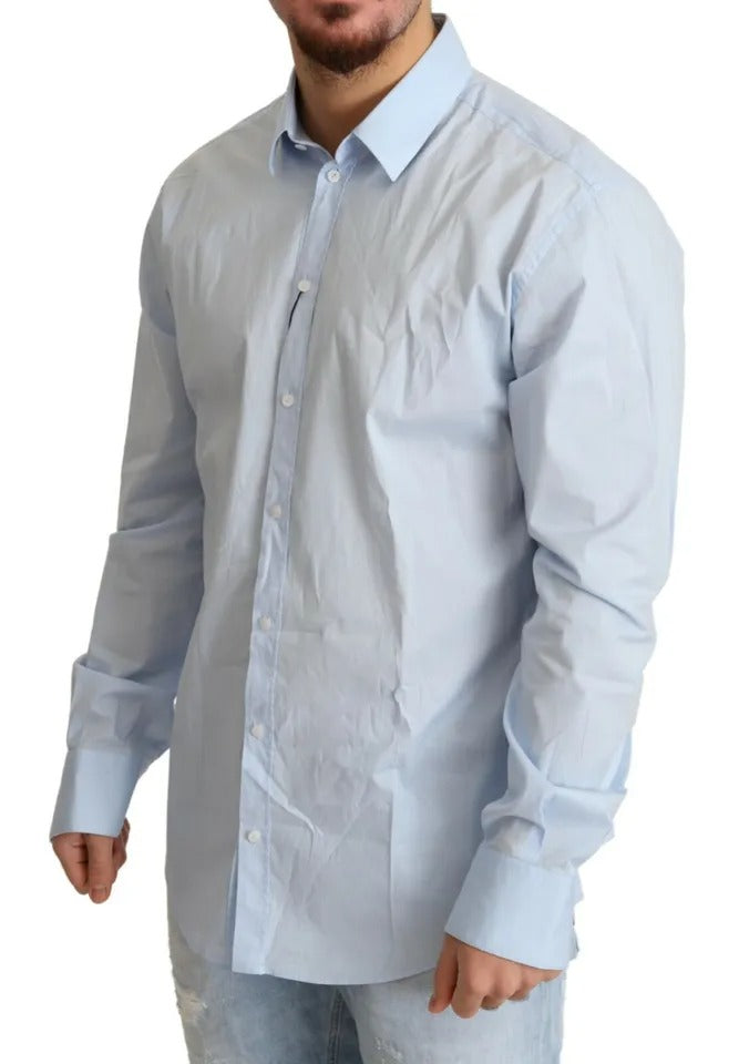 Light Blue Cotton Stretch Formal MARTINI Shirt