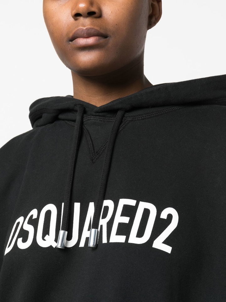 DSQUARED2 logo print hooded dress-4
