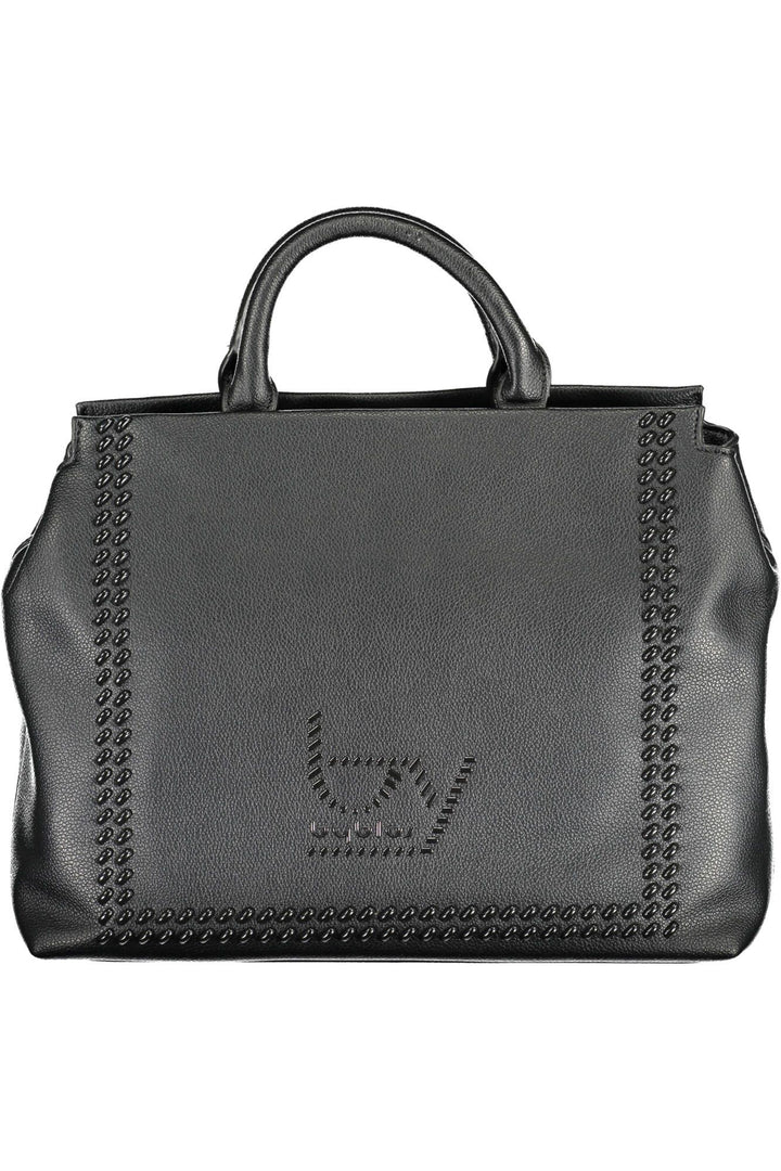 Byblos Elegant Two-Handle Black Handbag with Contrasting Details