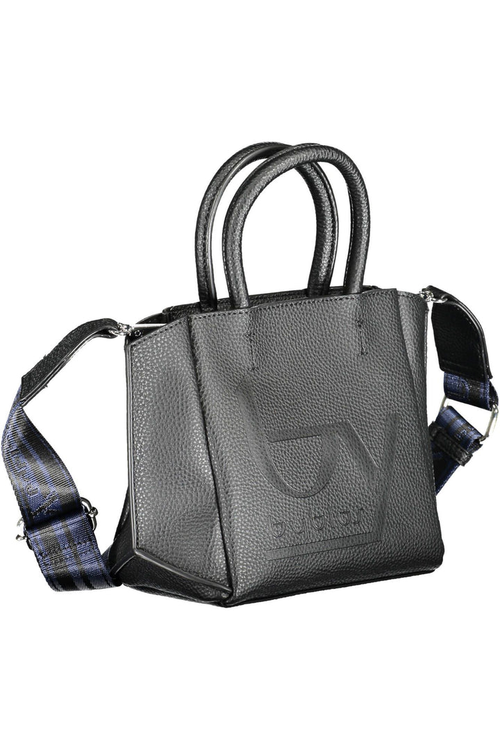 Byblos Elegant Black Two-Handle Tote with Shoulder Strap