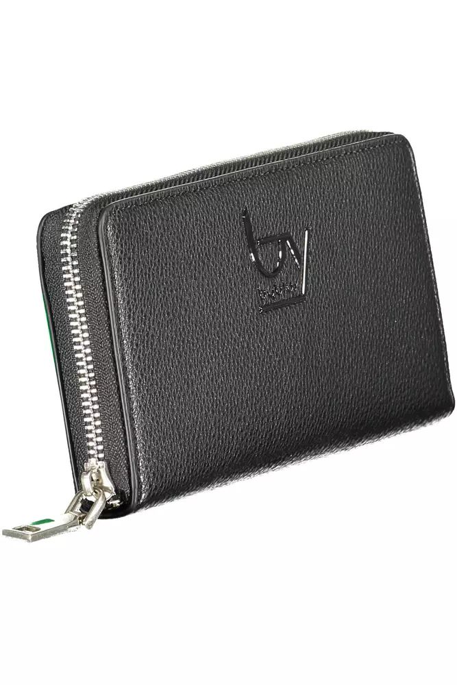 Byblos Elegant Black Polyethylene Wallet with Zip Closure