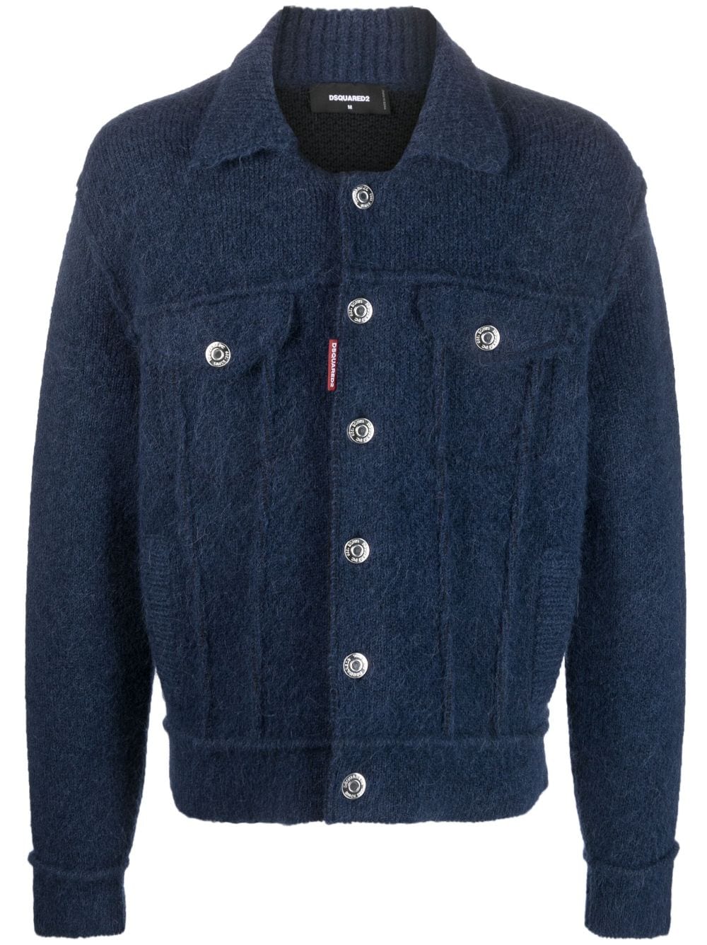 DSQUARED2 button-up wool-blend jacket-0