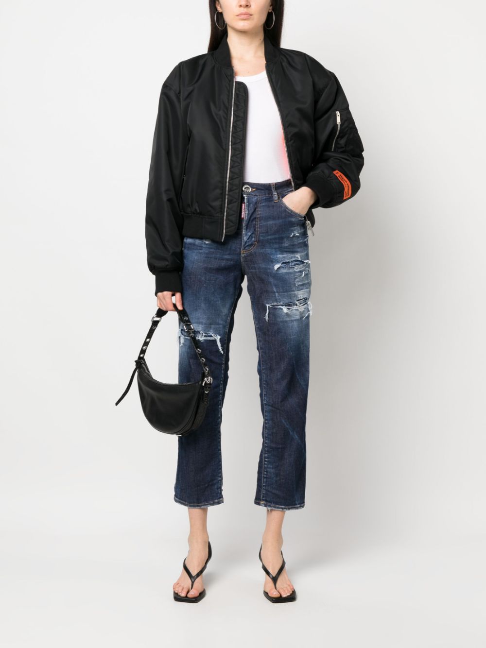 DSQUARED2 distressed-effect high-waisted jeans-1