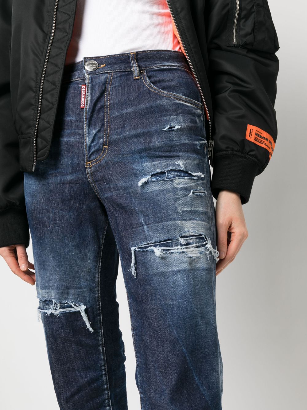 DSQUARED2 distressed-effect high-waisted jeans-4