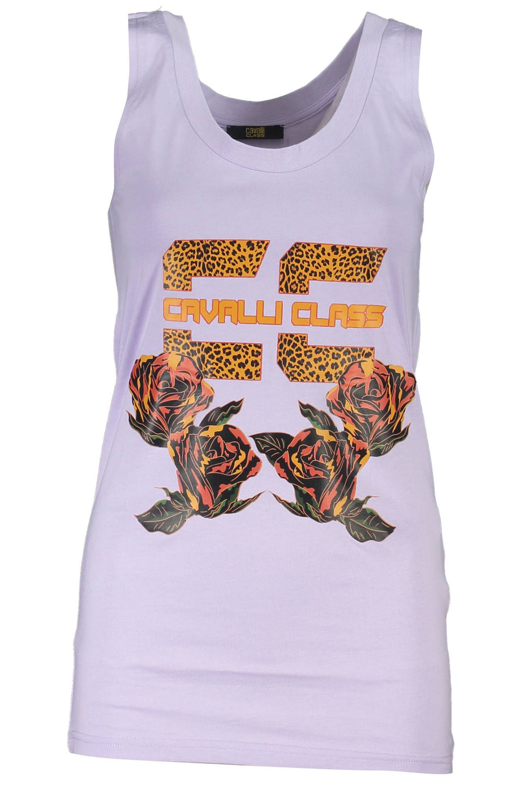 Cavalli Class Elegant Purple Tank Top with Wide Shoulders