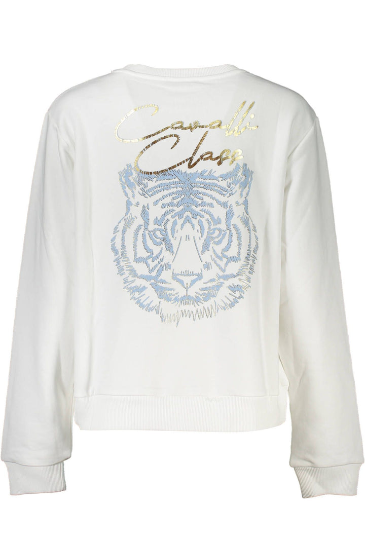 Cavalli Class White Cotton Sweater