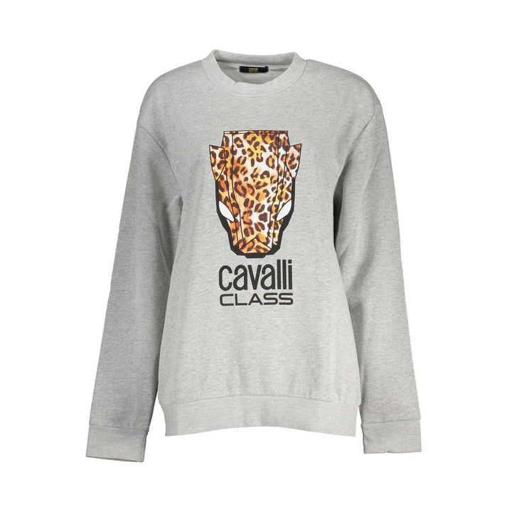 Cavalli Class Gray Cotton Sweater