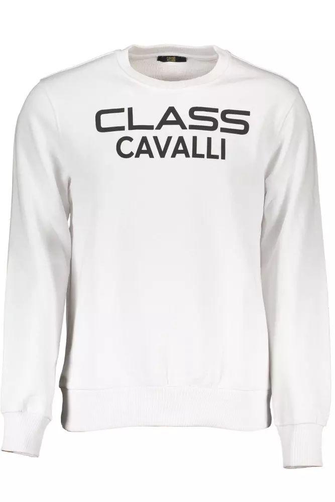 Cavalli Class White Cotton Sweater