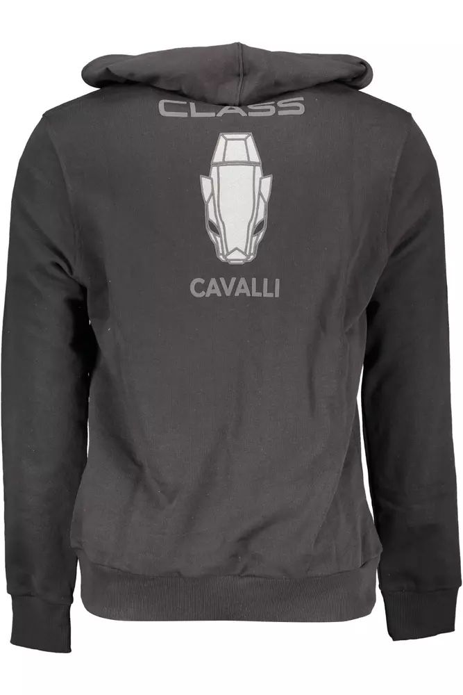 Cavalli Class Black Cotton Sweater