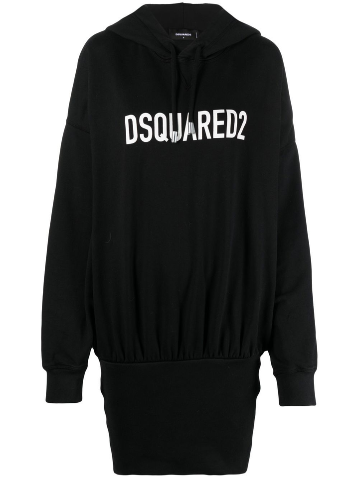 DSQUARED2 logo print hooded dress-0