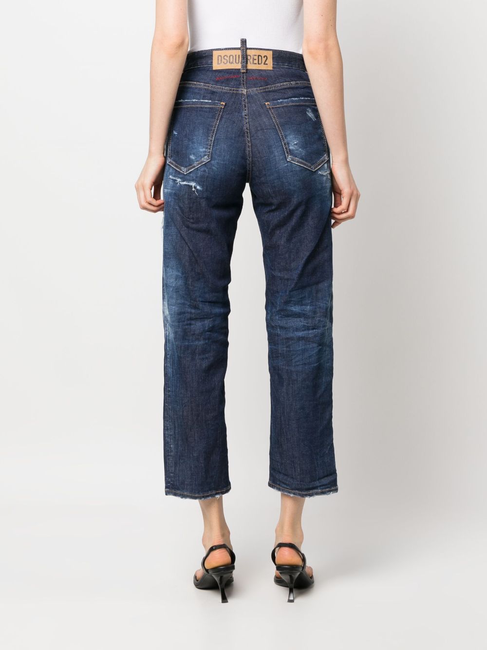 DSQUARED2 distressed-effect high-waisted jeans-2