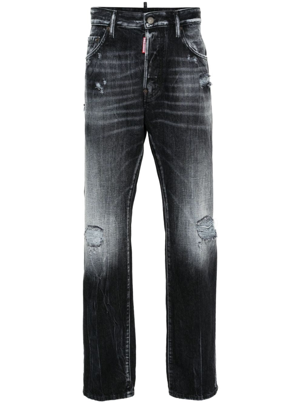 642 distressed slim-leg jeans-0