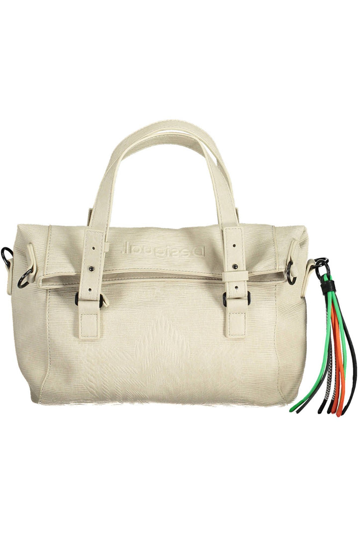 Desigual Chic White Contrasting Detail Handbag