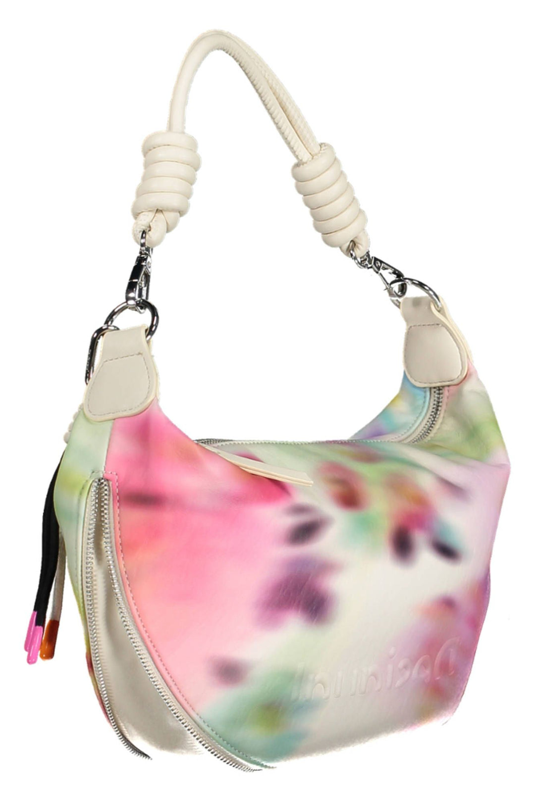 Desigual Chic White Expandable Handbag with Contrasting Accents