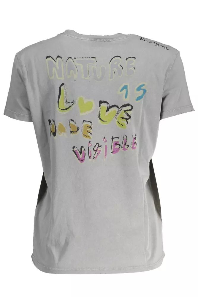 Desigual Gray Cotton Tops & T-Shirt