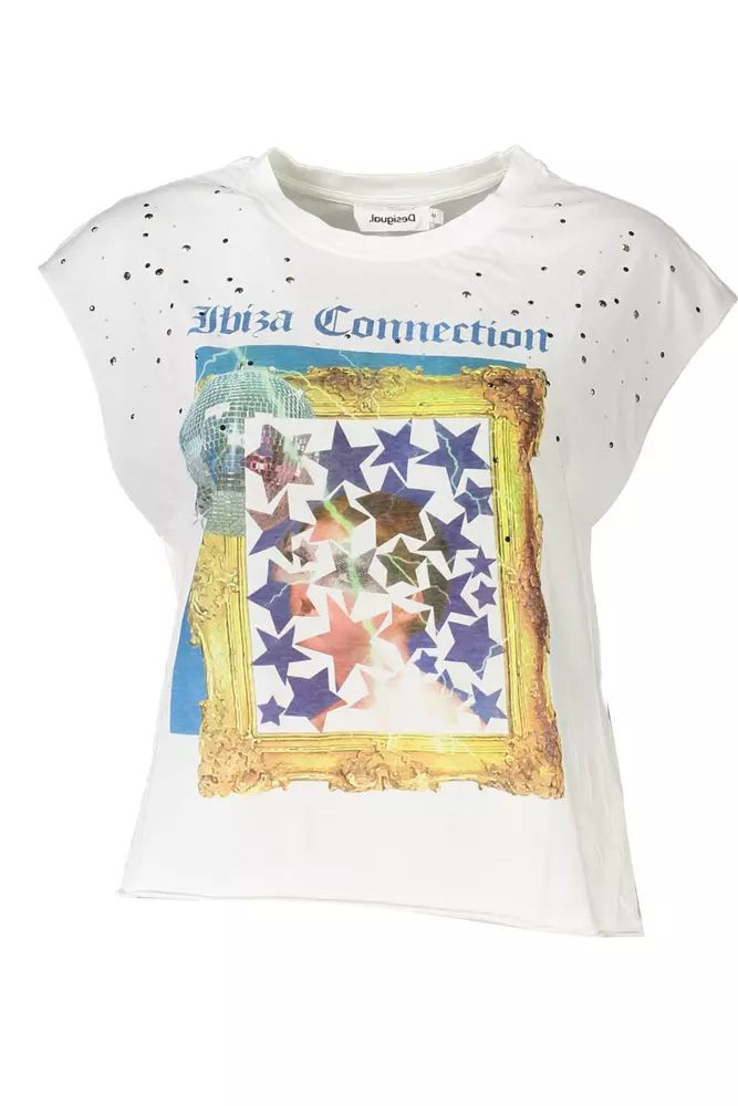 Desigual White Cotton Tops & T-Shirt