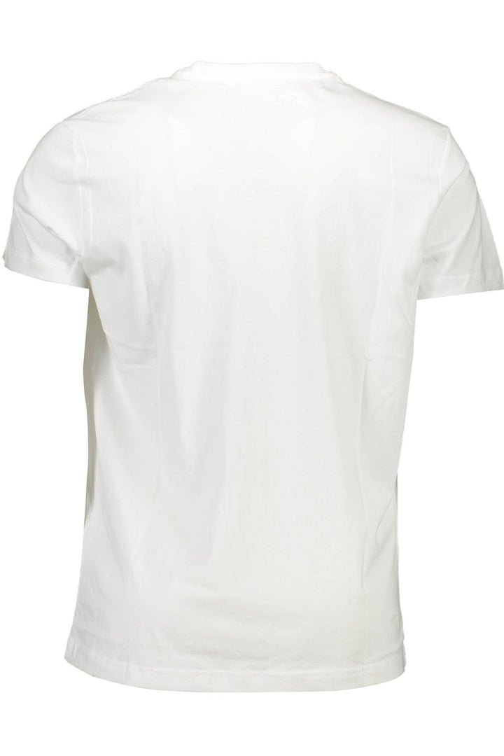 Diesel White Cotton Crew Neck Tee with Print Logo