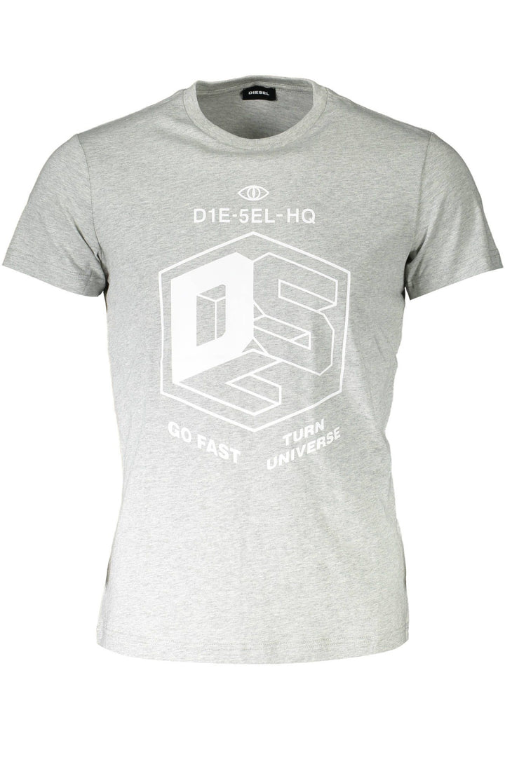 Diesel Chic Gray Diesel Short Sleeve Round Neck Tee