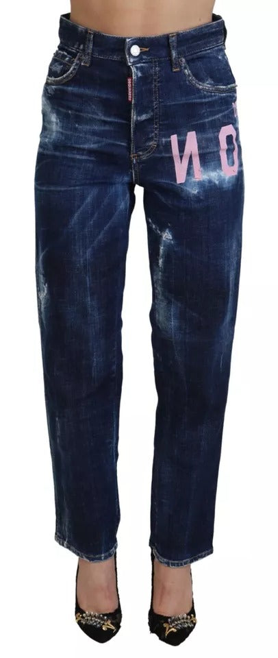 Blue Icon High Waist Straight Denim Boston Jeans