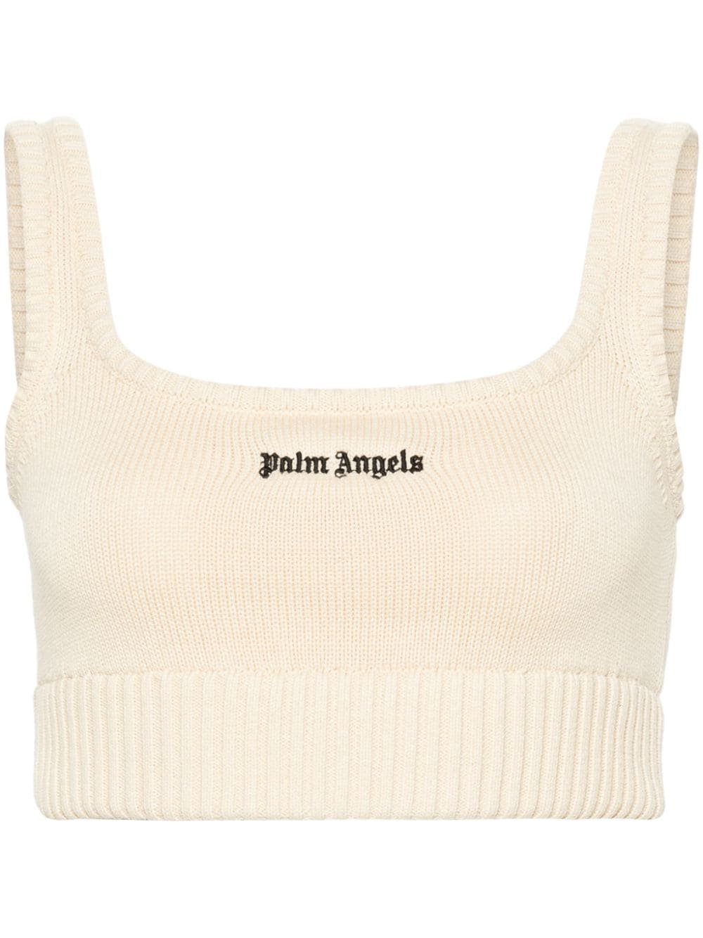 embroidered-logo knit tank top-0