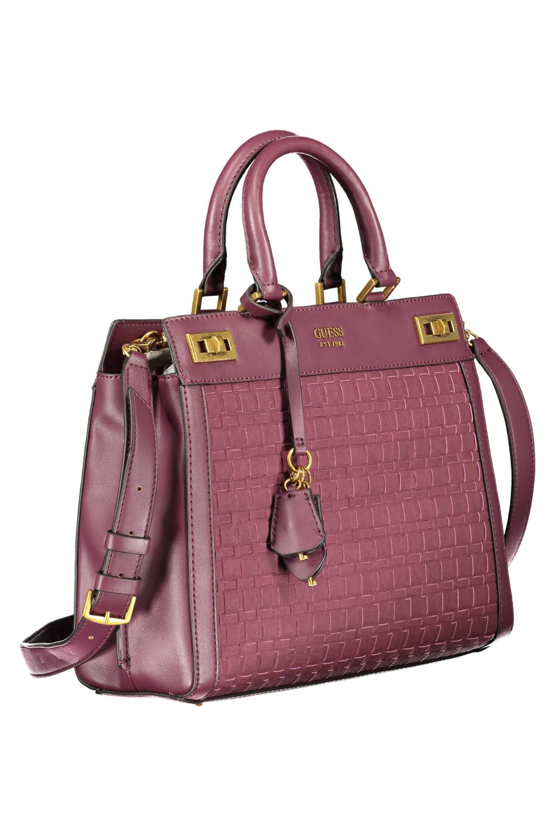 Elegant Purple Polyurethane Handbag