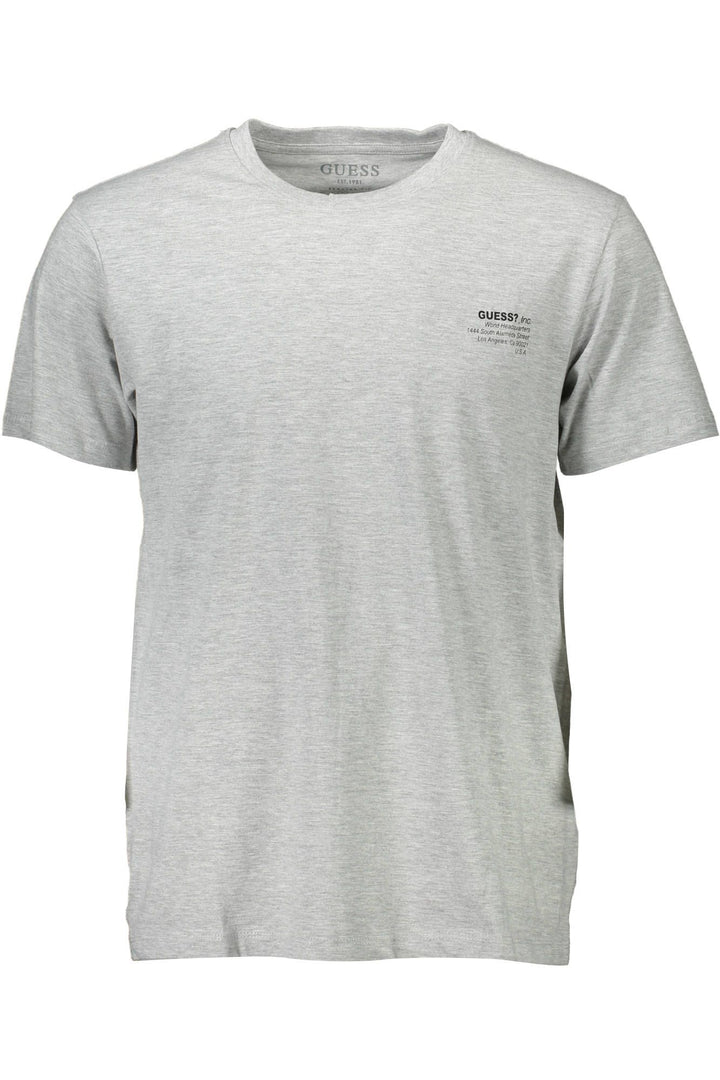 Guess Jeans Classic Gray Crew Neck Logo Tee