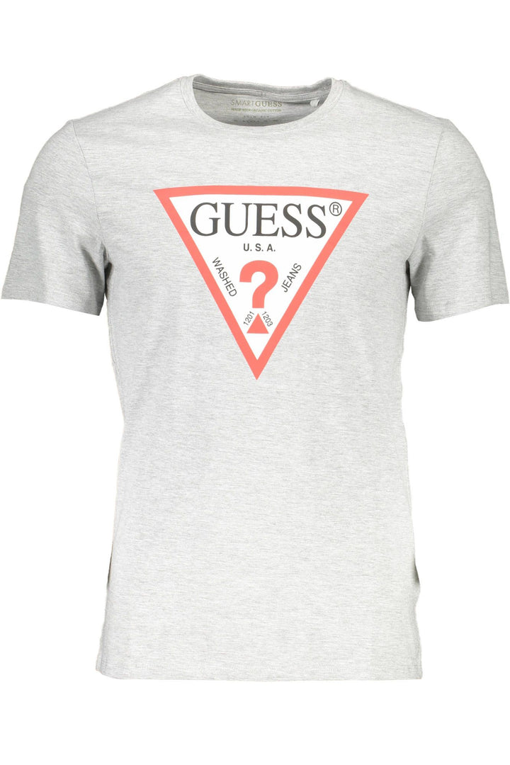 Guess Jeans Chic Gray Slim Fit Logo Tee