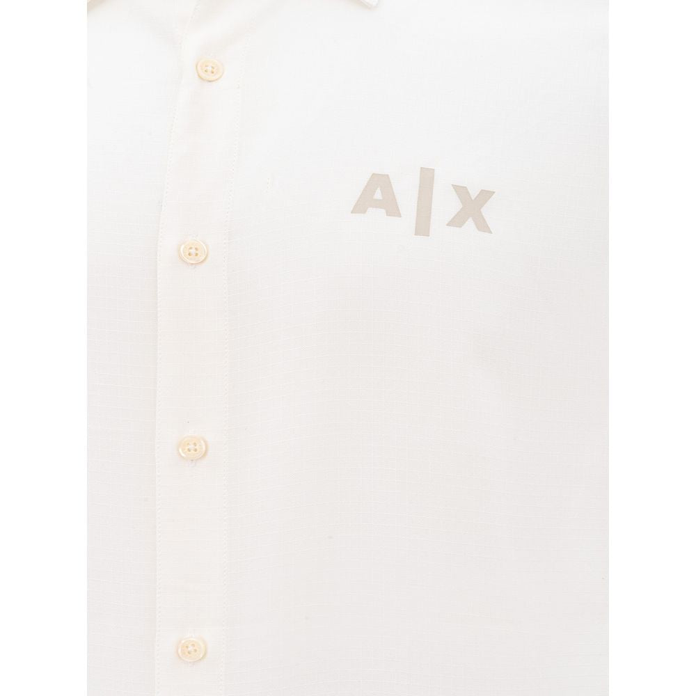 Armani Exchange Elegant White Viscose Men's Shirt