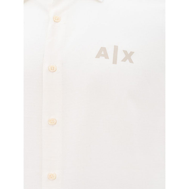 Armani Exchange Elegant White Viscose Men's Shirt