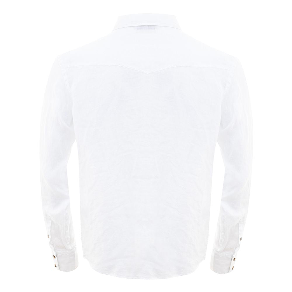 Gran Sasso Elegant White Linen Men's Shirt