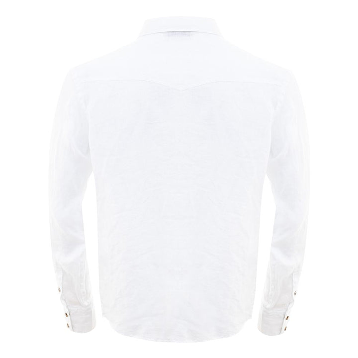 Gran Sasso Elegant White Linen Men's Shirt