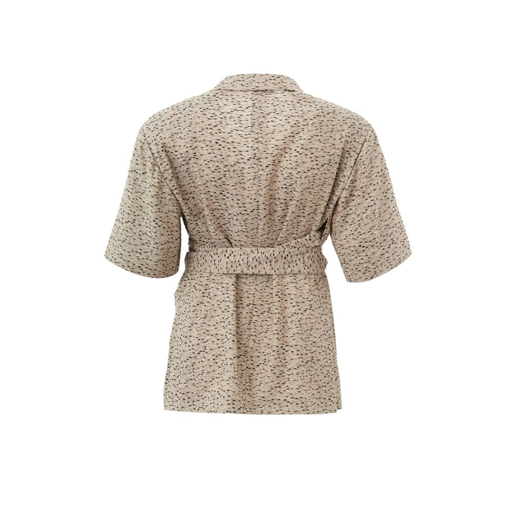 Lardini Elegant Beige Linen Jacket for Women