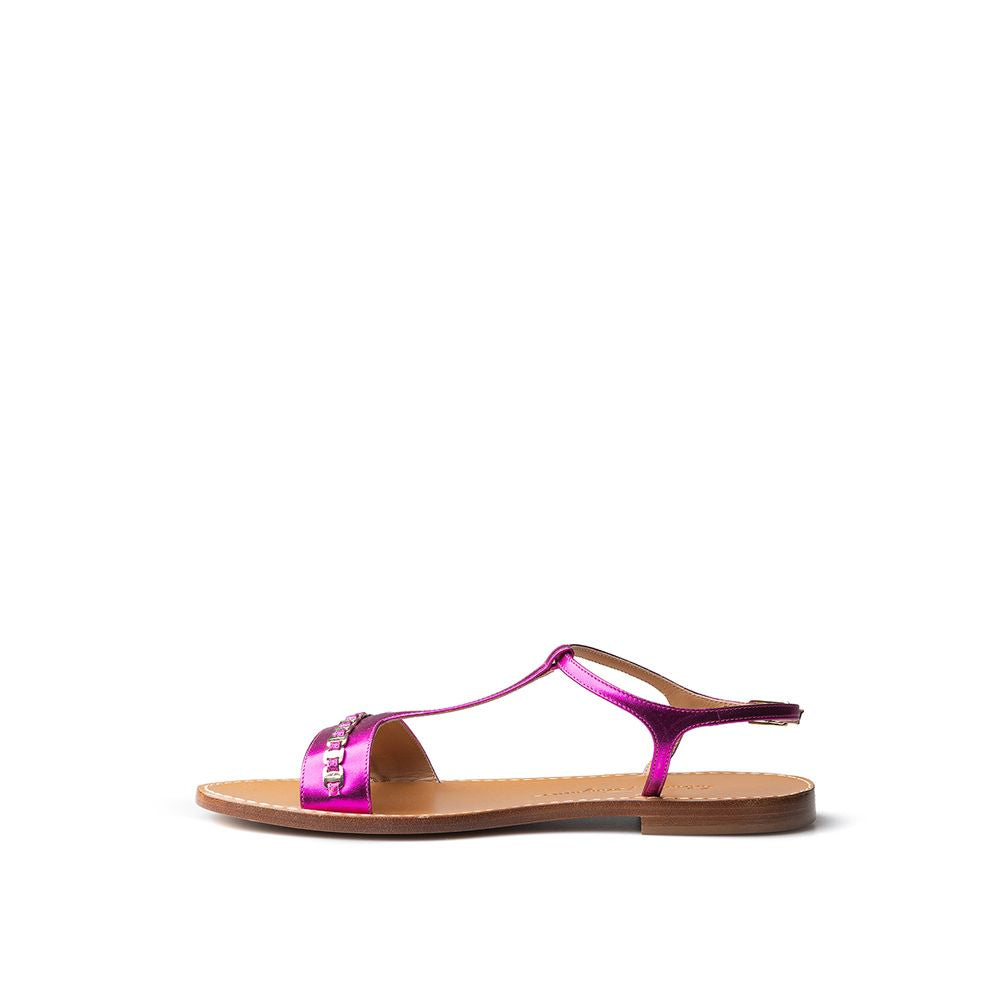 Salvatore Ferragamo Elegant Amethyst Leather Sandals