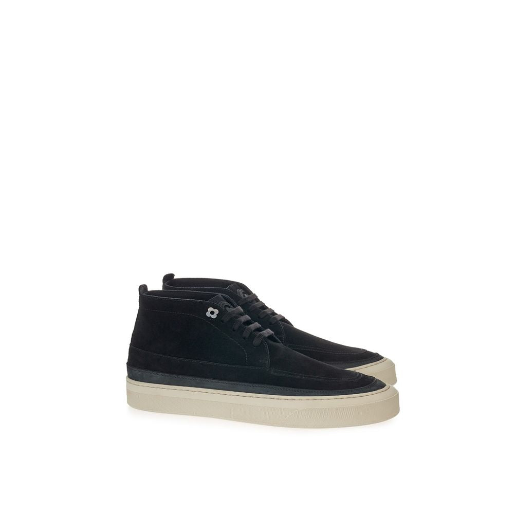 Lardini Chic Suede Sneakers in Timeless Black