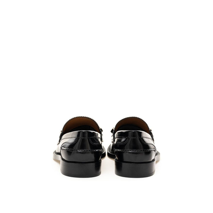 Burberry Black Leather Flat Shoe