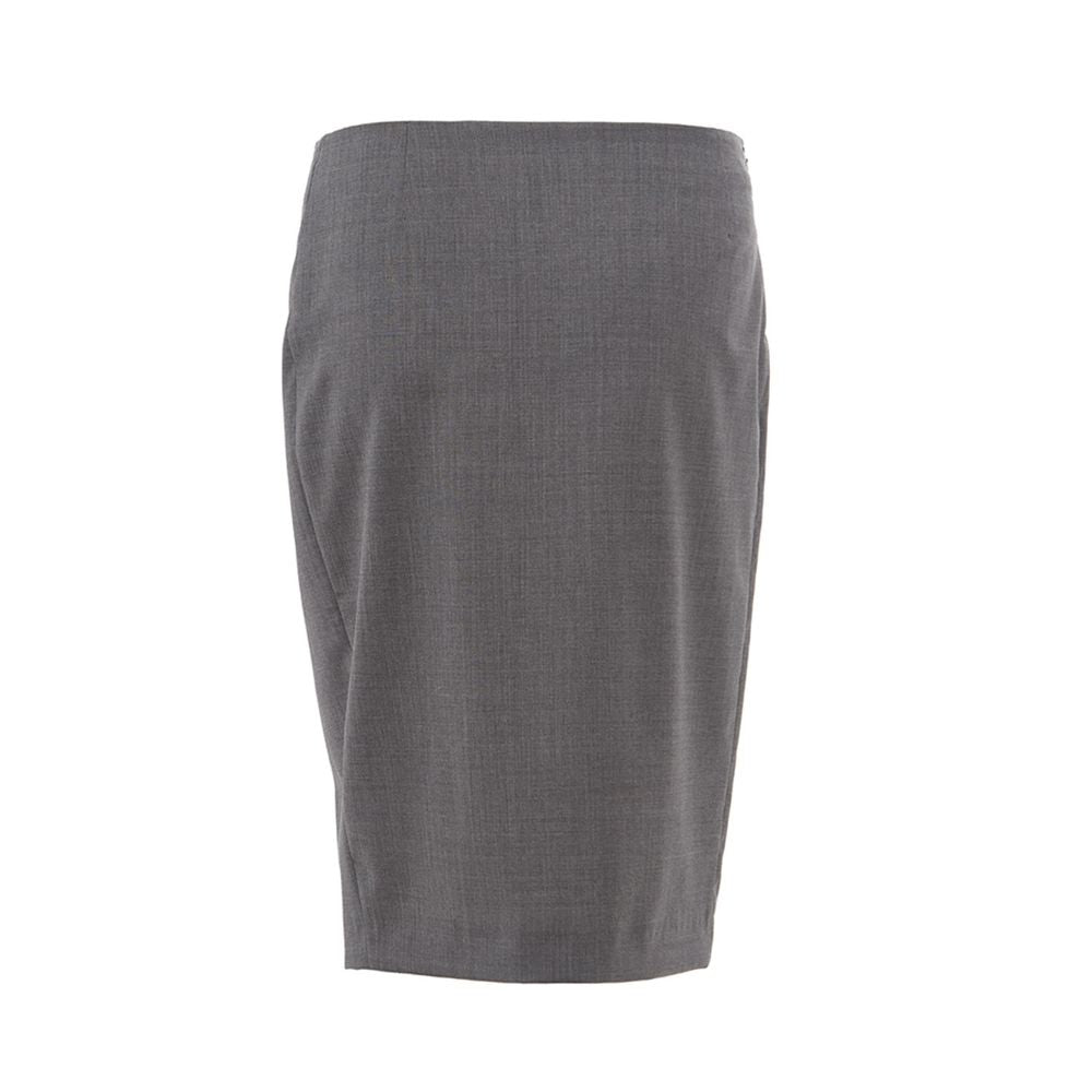 Lardini Elegant Gray Wool Skirt