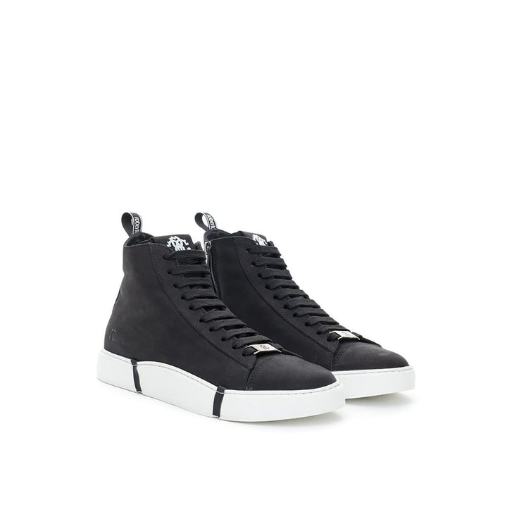 Roberto Cavalli Sleek Black Scamosciata Sneakers