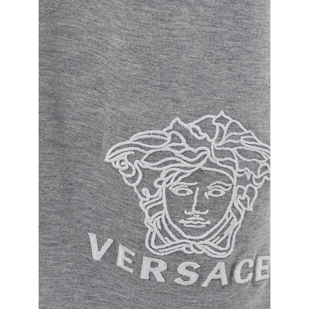 Versace Elegant Gray Cotton Tee for Men