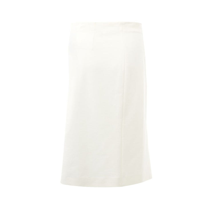 Lardini Elegant White Viscose Skirt for Sophisticated Style