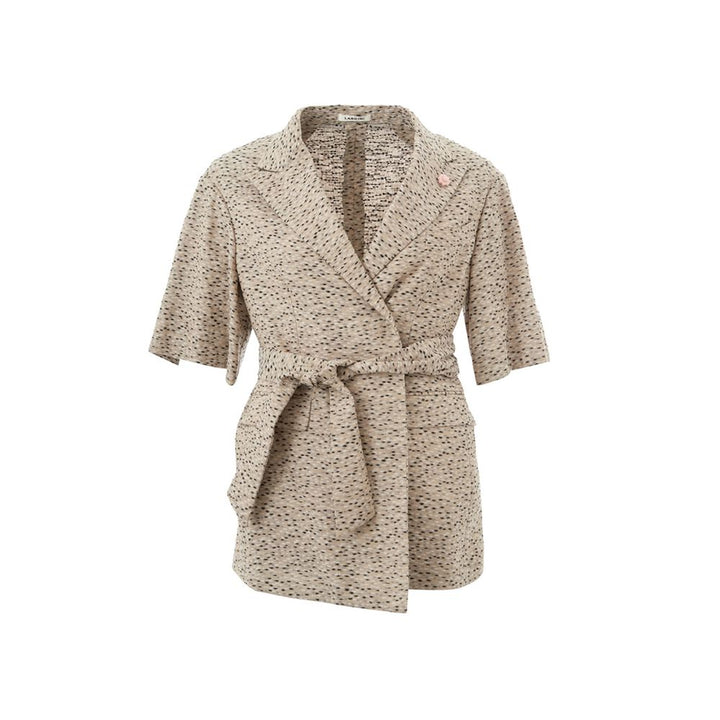 Lardini Elegant Beige Linen Jacket for Women