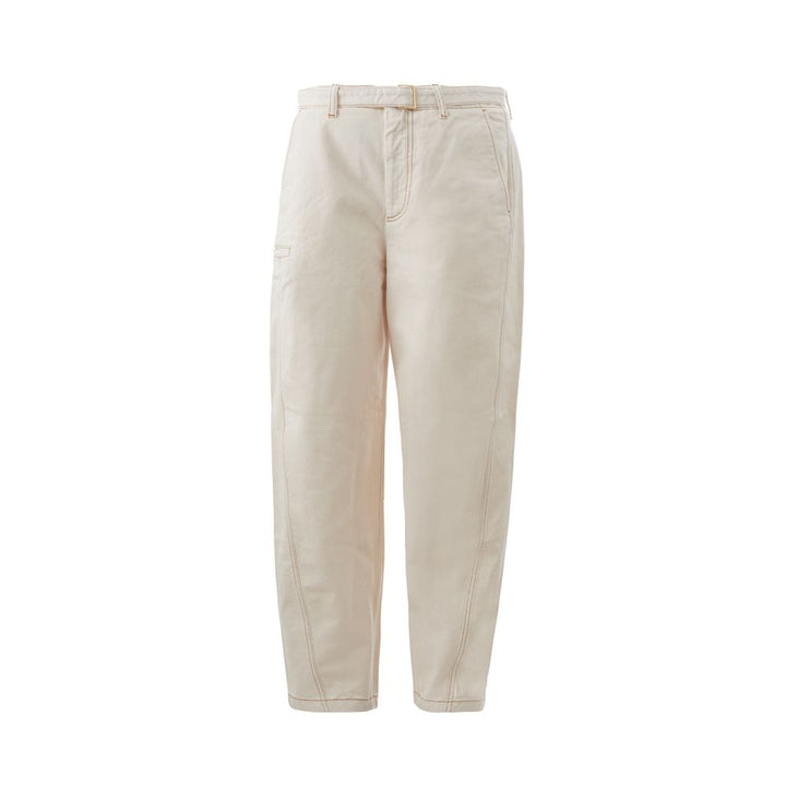 Emporio Armani Chic Beige Cotton Pants for Sophisticated Style