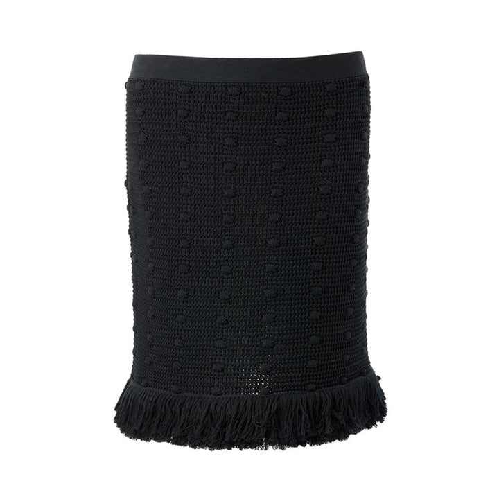 Bottega Veneta Elegant Black Cotton Skirt by Italian Couture