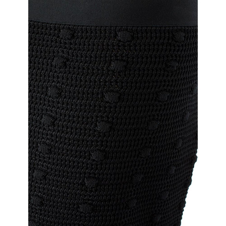 Bottega Veneta Elegant Black Cotton Skirt by Italian Couture