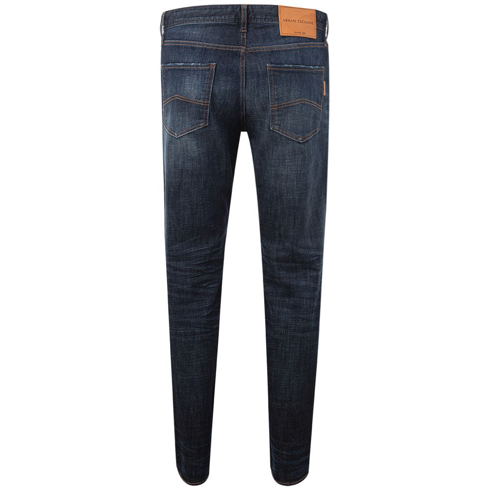 Armani Exchange Elevated Essentials Blue Cotton Pants