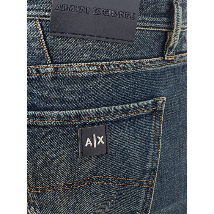 Armani Exchange Sleek Cotton Denim Pants in Rich Blue Hue