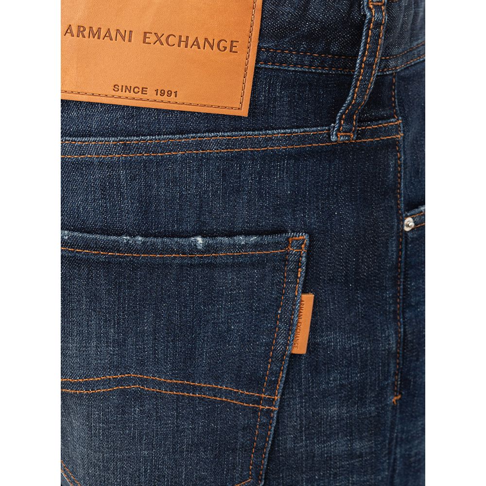 Armani Exchange Elevated Essentials Blue Cotton Pants