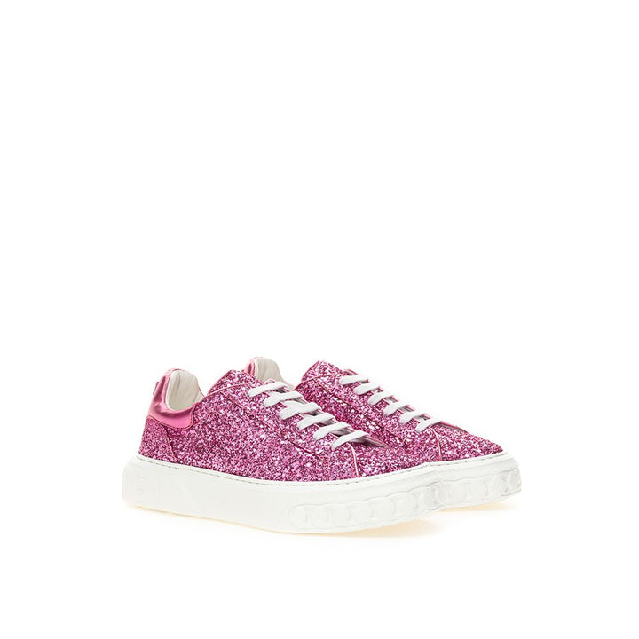 Casadei Chic Fuchsia Leather Sneakers