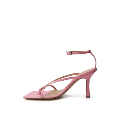 Elegant Pink Leather Sandals for Sophisticated Style