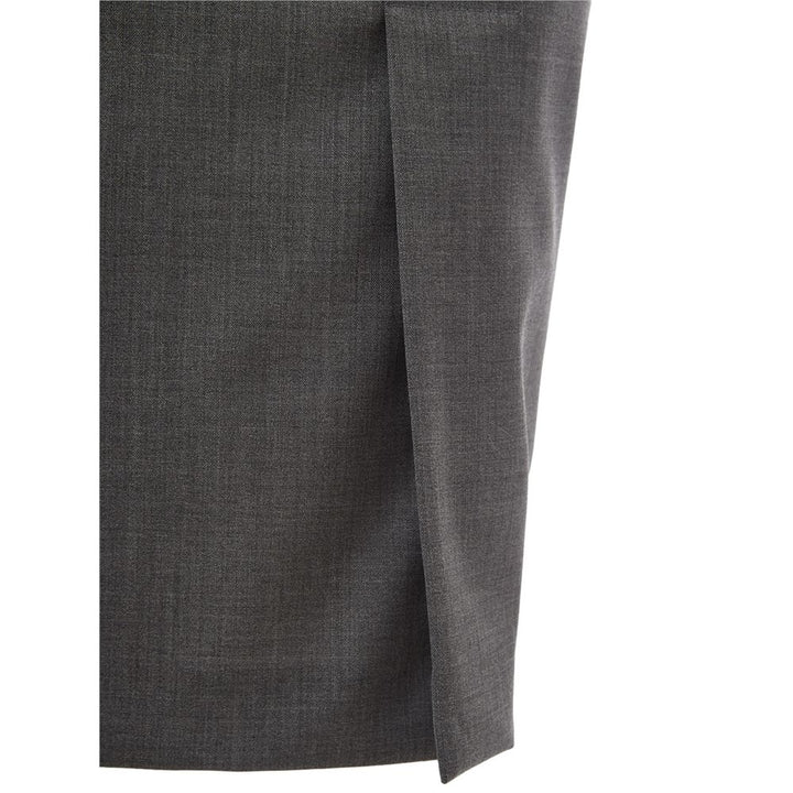 Lardini Elegant Gray Wool Skirt