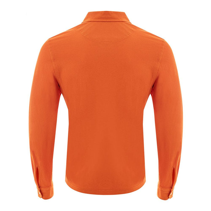 Elegant Orange Cotton Polo for Men